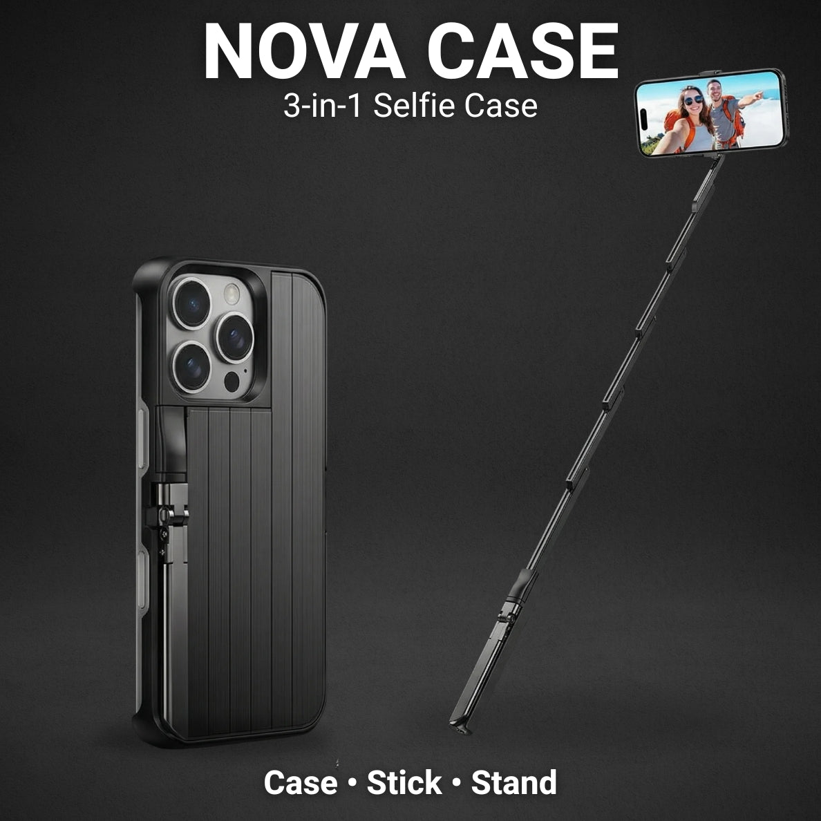 NOVA 3-in-1 Selfie Stick iPhone Case